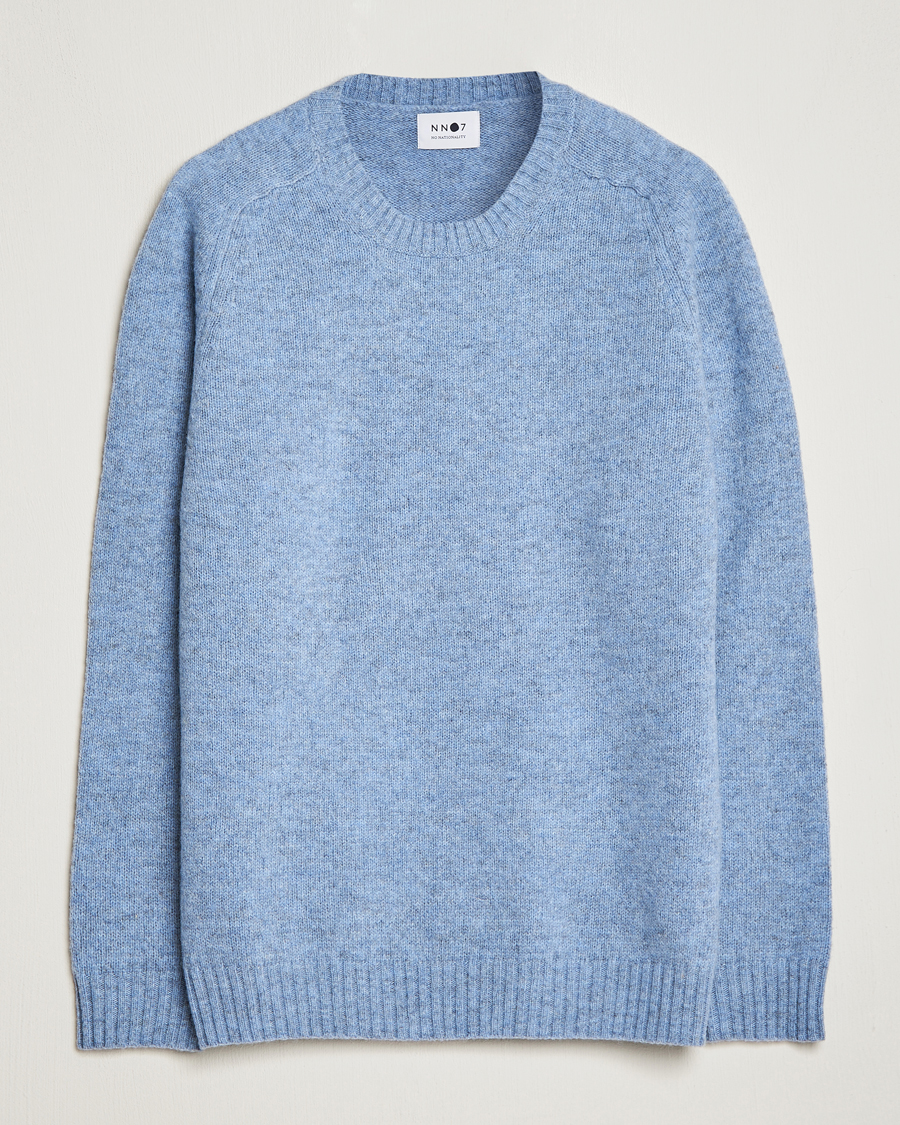 Homme | Pulls Et Tricots | NN07 | Nathan Brushed Crew Neck Light Blue Melange