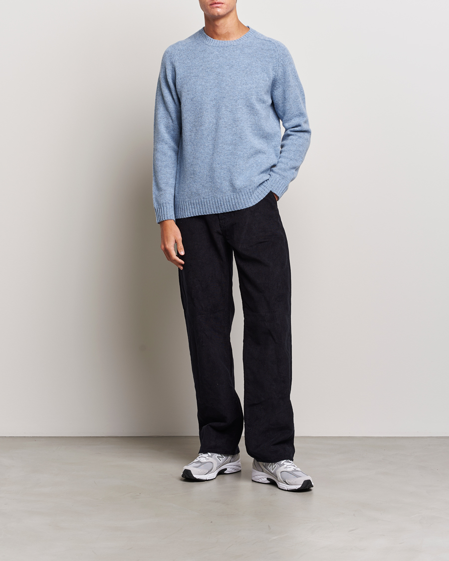 Homme | Pulls Et Tricots | NN07 | Nathan Brushed Crew Neck Light Blue Melange
