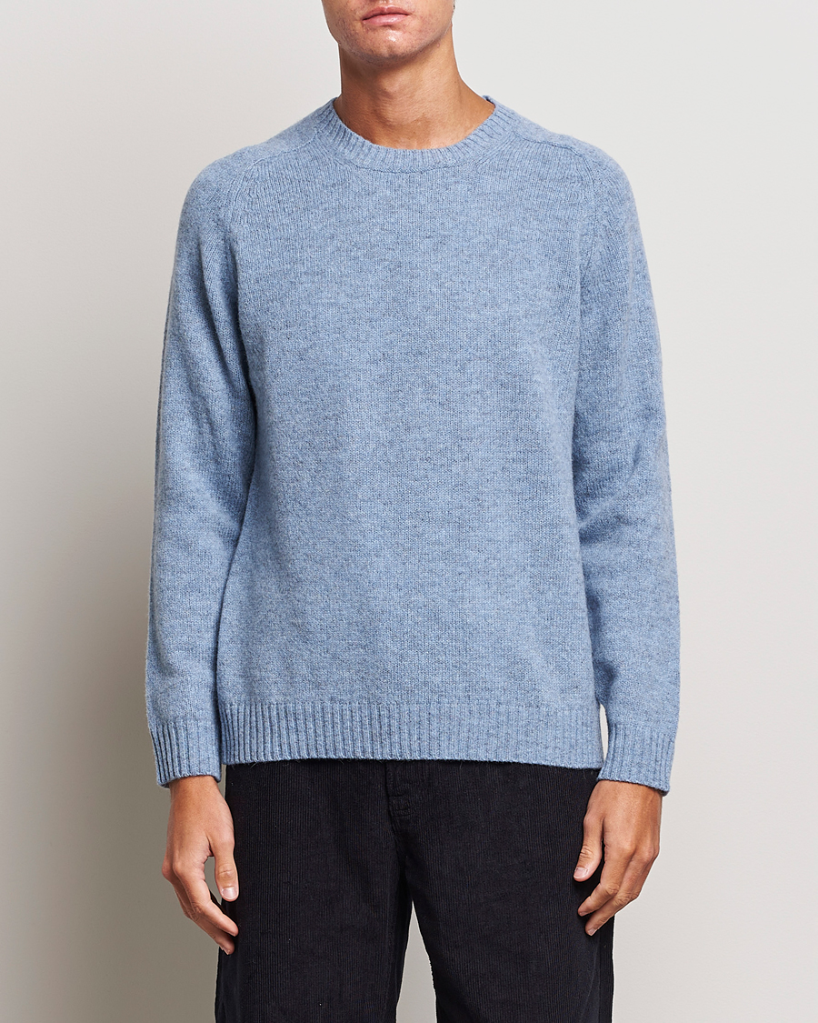 Homme | Pulls Et Tricots | NN07 | Nathan Brushed Crew Neck Light Blue Melange