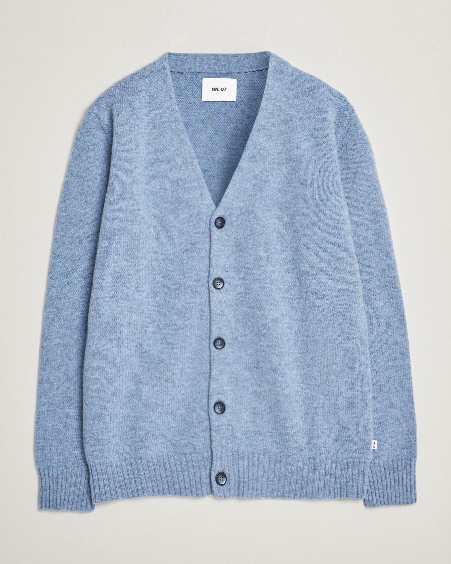 Homme | Pulls Et Tricots | NN07 | Nathan Brushed Cardigan Light Blue Melange