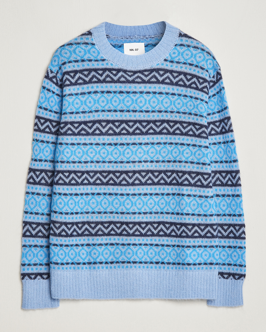 Homme | Pulls Et Tricots | NN07 | Grant Wool Fairisle Sweater Light Blue