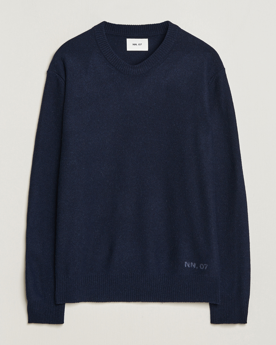 Homme | Pulls Et Tricots | NN07 | Nigel Lambswool Knitted Crew Neck Navy Blue