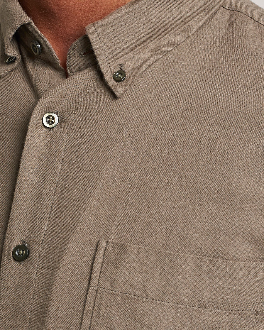 Homme | Chemises | NN07 | Arne Brushed Flannel Shirt Dark Clay