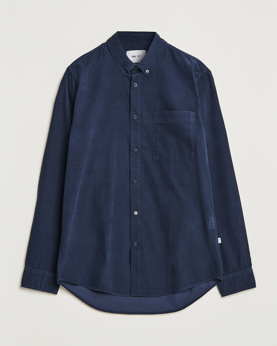 Homme | Chemises | NN07 | Arne Baby Cord Shirt Navy Blue