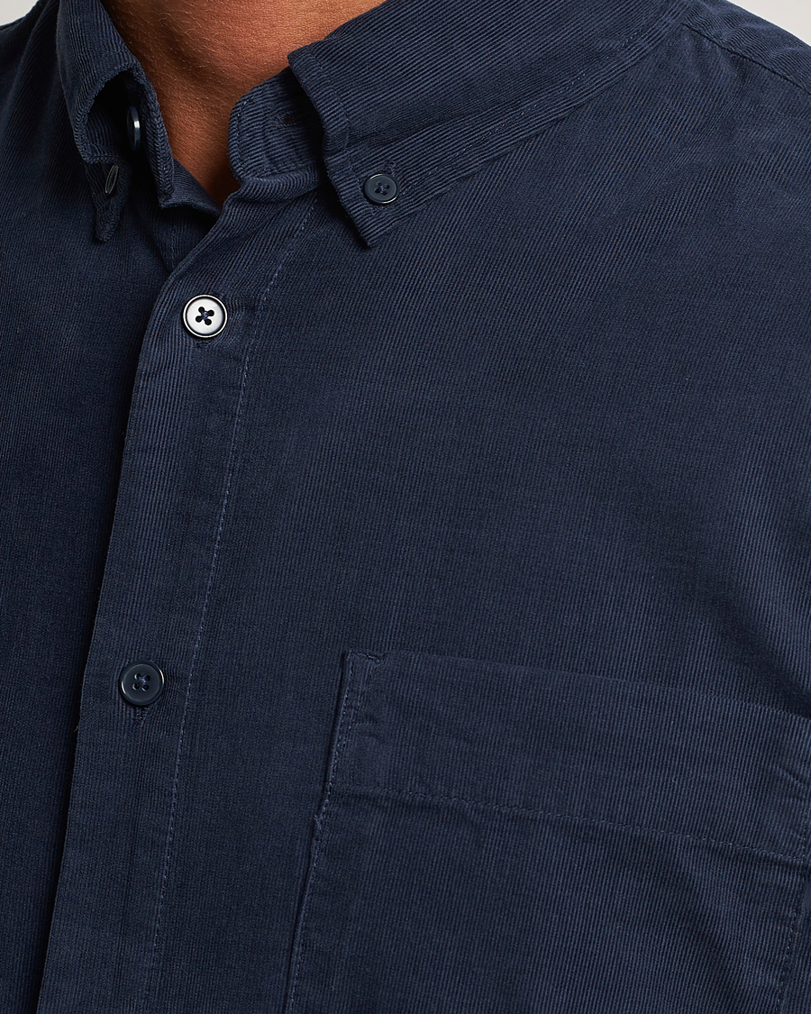 Homme | Chemises | NN07 | Arne Baby Cord Shirt Navy Blue