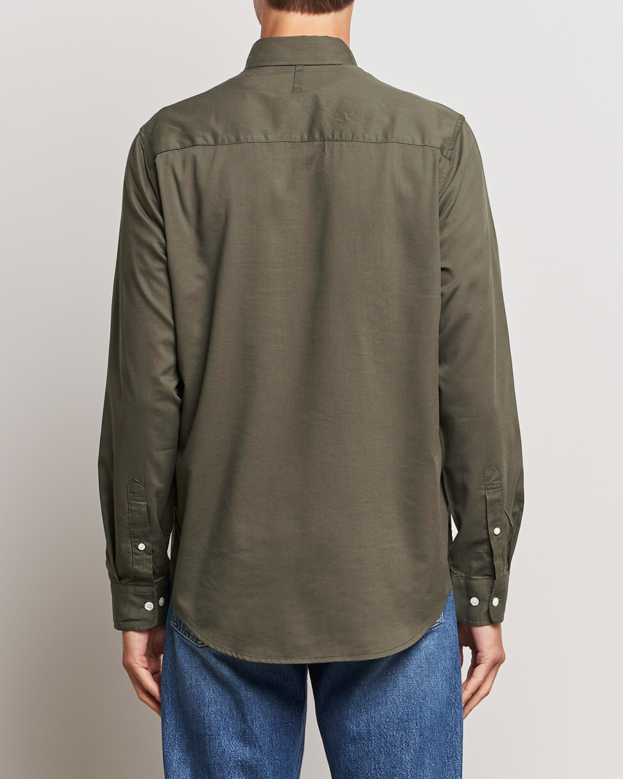 Homme | Chemises | NN07 | Arne Tencel Striped Shirt Dark Army