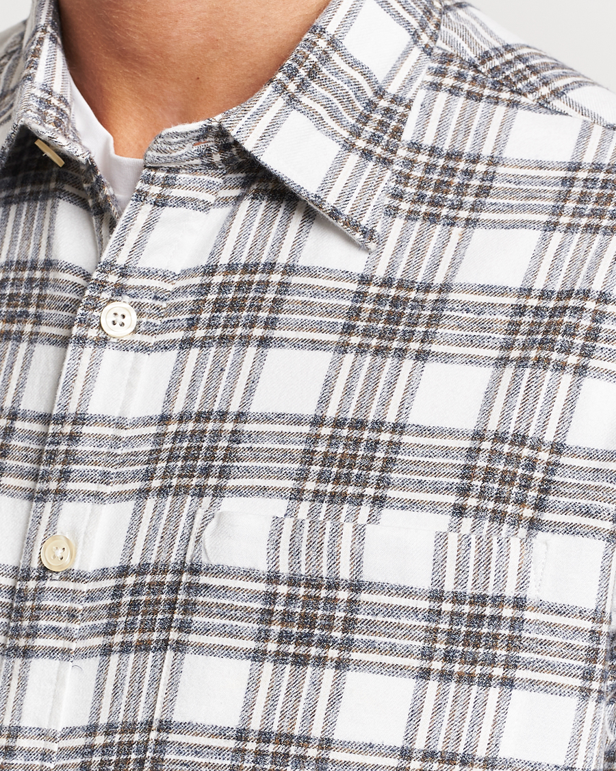 Homme | Chemises | NN07 | Deon Brushed Flannel Checked Shirt Cream/Brown