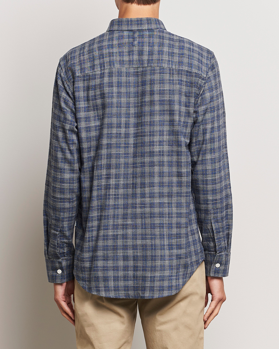 Homme | Chemises | NN07 | Cohen Brushed Flannel Checked Shirt Navy Blue
