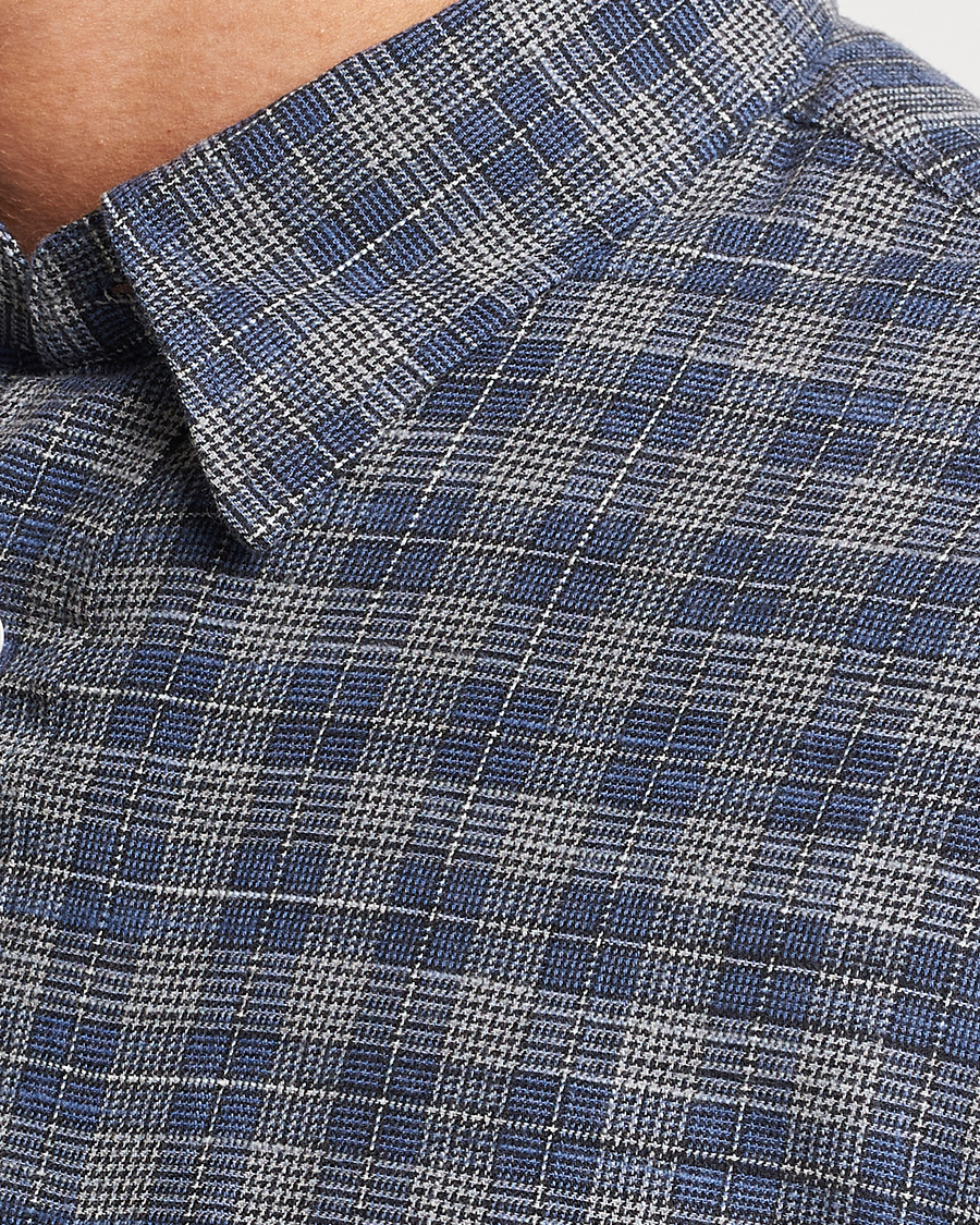 Homme | Chemises | NN07 | Cohen Brushed Flannel Checked Shirt Navy Blue