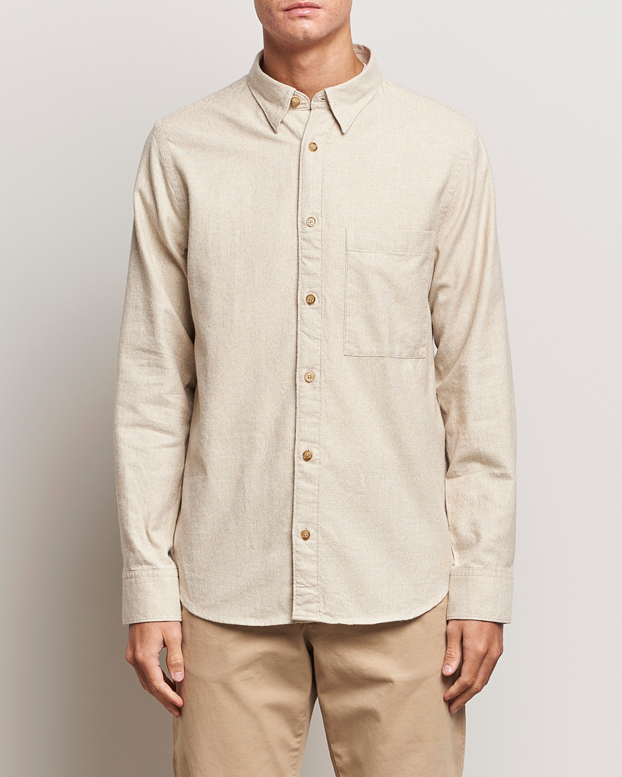 Homme | Chemises | NN07 | Cohen Brushed Flannel Shirt Off White