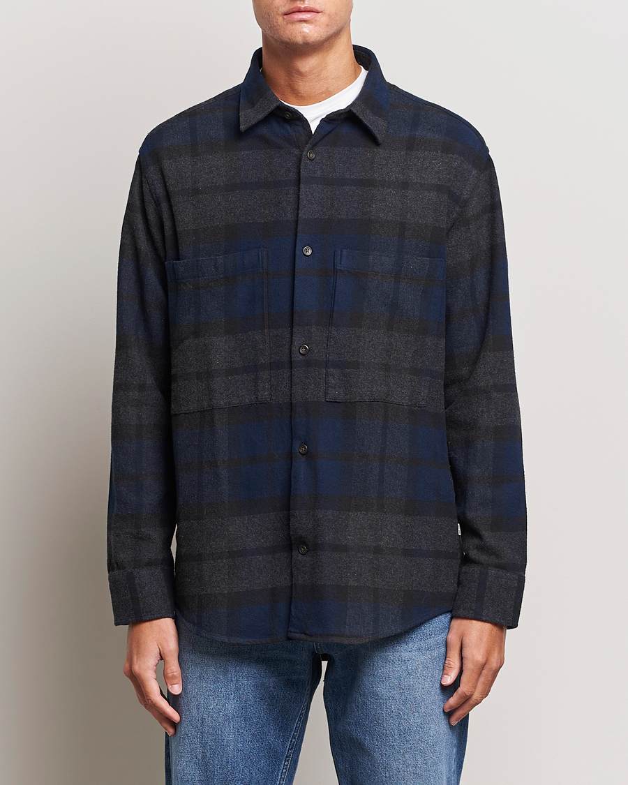 Homme | Chemises | NN07 | Freddie Checked Overshirt Navy/Grey