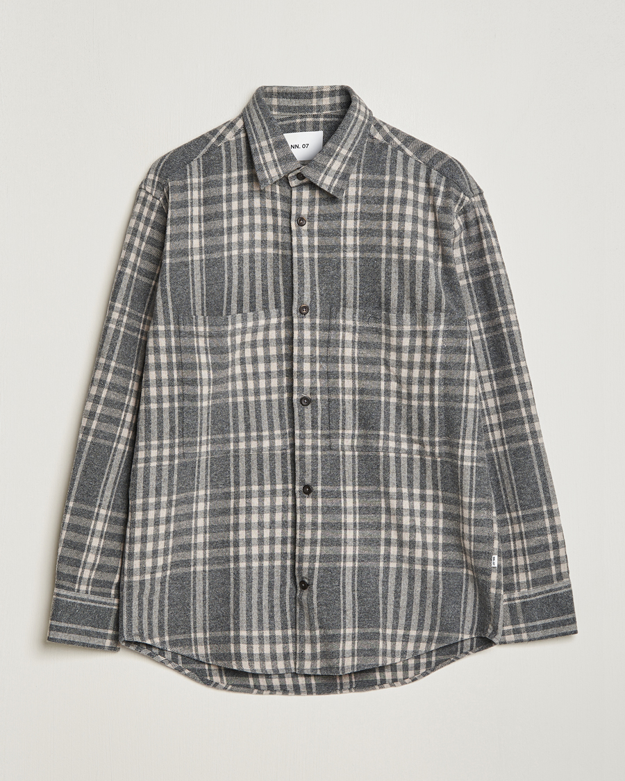 Homme | Chemises | NN07 | Freddie Checked Overshirt Grey/Cream