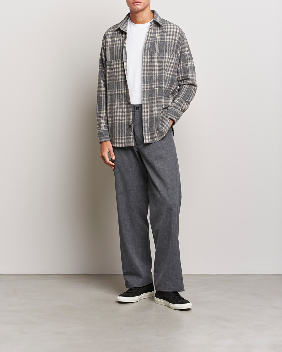 Homme | Chemises | NN07 | Freddie Checked Overshirt Grey/Cream