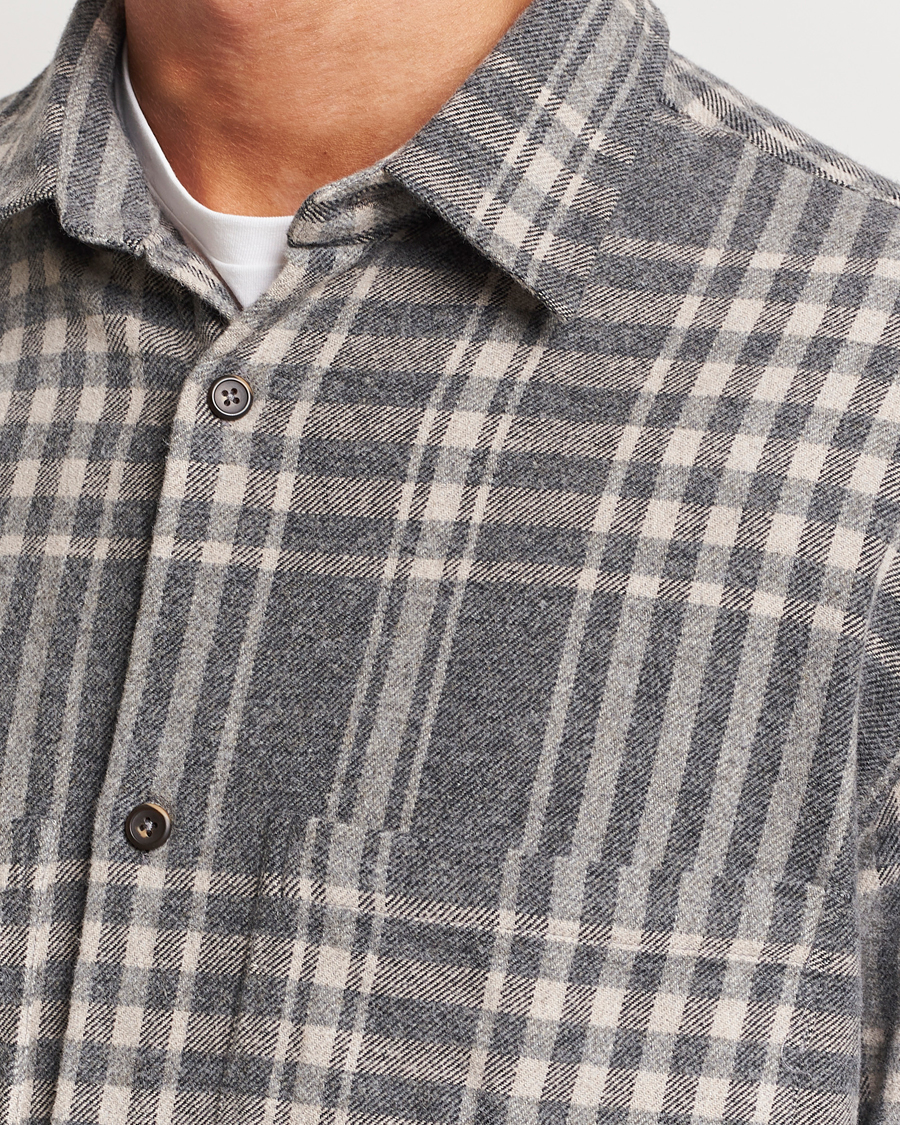 Homme | Chemises | NN07 | Freddie Checked Overshirt Grey/Cream