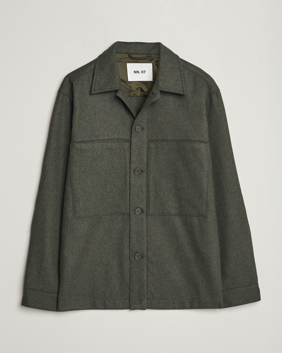 Homme | Chemises | NN07 | Isak Pocket Overshirt Dark Green
