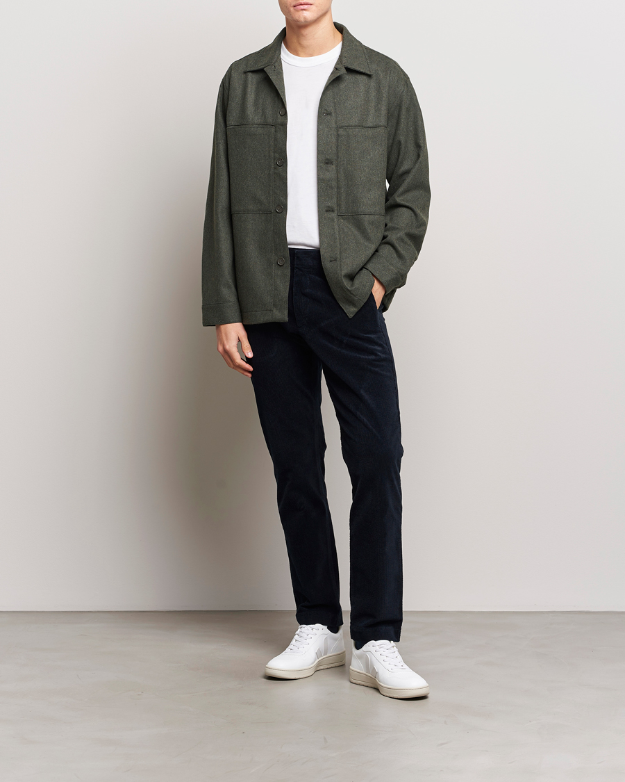 Homme | Chemises | NN07 | Isak Pocket Overshirt Dark Green