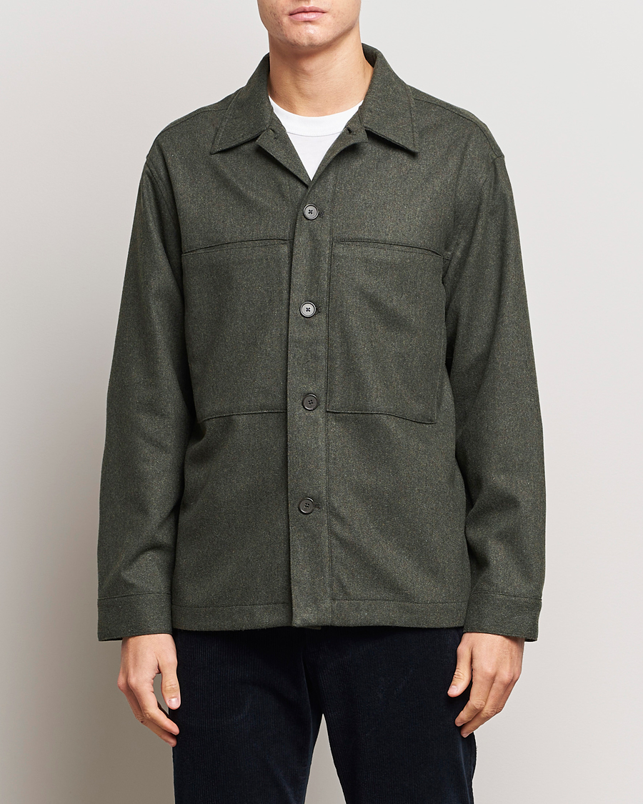 Homme | Chemises | NN07 | Isak Pocket Overshirt Dark Green
