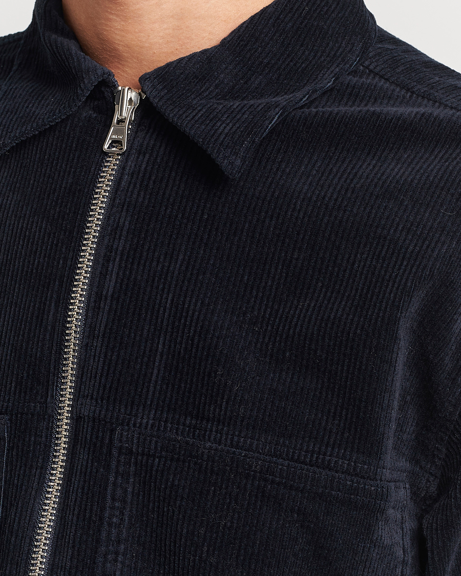 Homme | Chemises | NN07 | Isak Full Zip Corduroy Overshirt Navy Blue