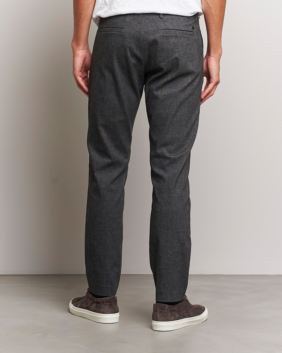 Homme | Pantalons | NN07 | Theo Brushed Cotton Trousers Black Melange