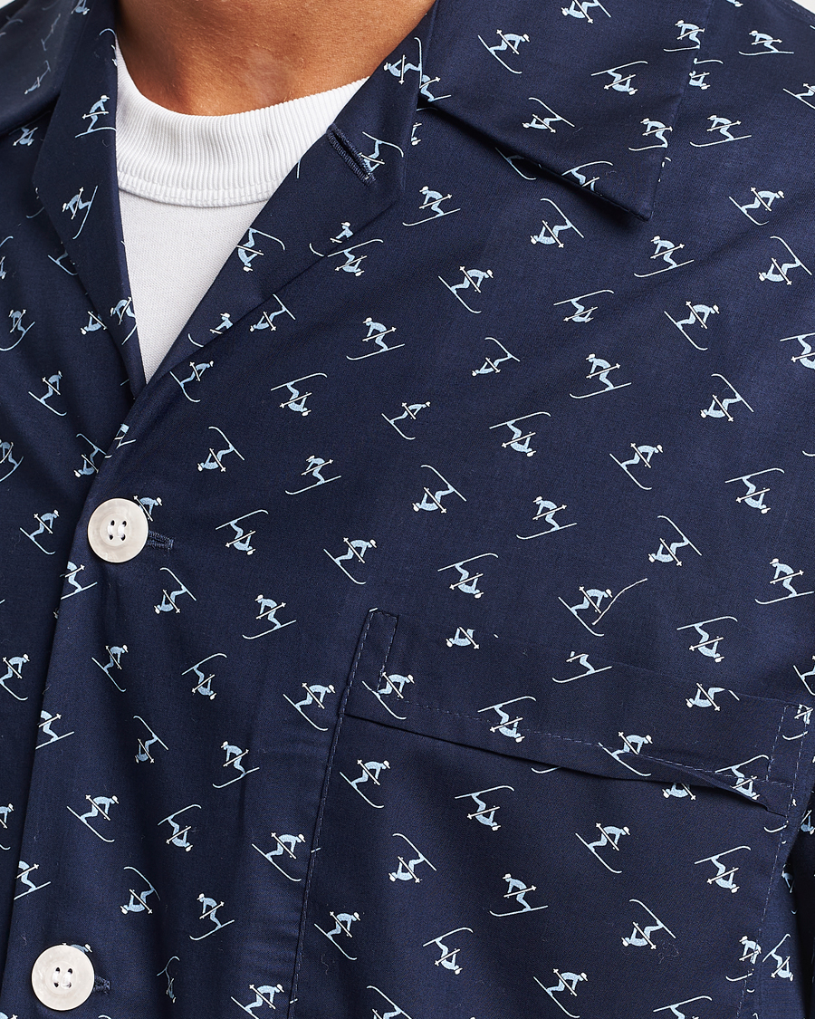 Homme | Peignoirs Et Pyjamas | Derek Rose | Cotton Ski Pyjama Set Navy