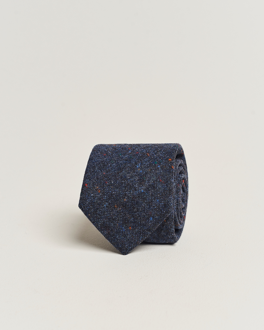 Homme | Amanda Christensen Wool Donegal 8cm Tie Navy | Amanda Christensen | Wool Donegal 8cm Tie Navy