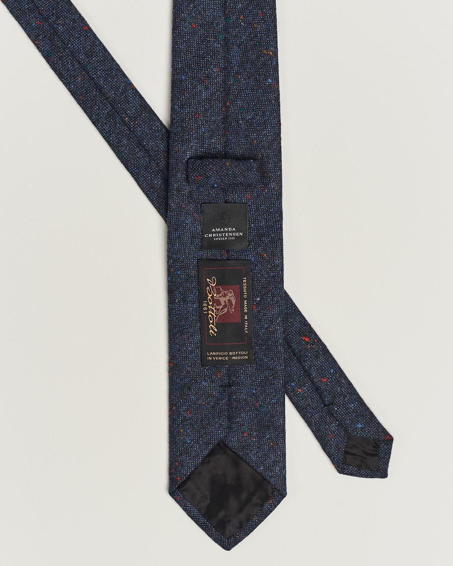 Homme | Amanda Christensen Wool Donegal 8cm Tie Navy | Amanda Christensen | Wool Donegal 8cm Tie Navy