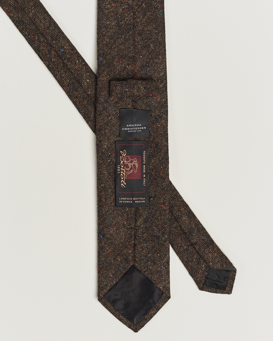 Homme | Amanda Christensen Wool Donegal 8cm Tie Brown | Amanda Christensen | Wool Donegal 8cm Tie Brown