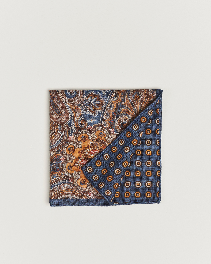 Homme | Amanda Christensen Cotton Flannel Doublefaced Pocket Square Navy | Amanda Christensen | Cotton Flannel Doublefaced Pocket Square Navy