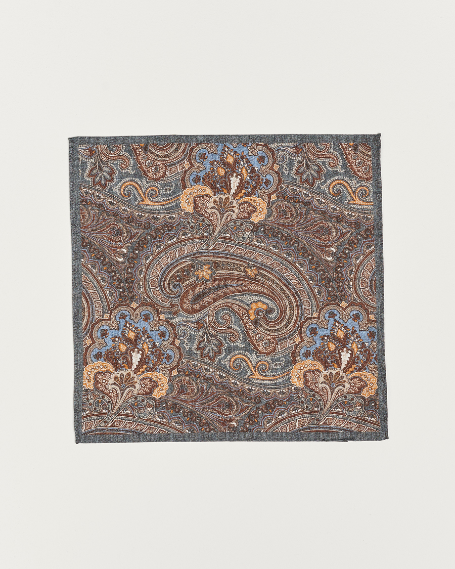 Homme | Amanda Christensen Cotton Flannel Doublefaced Pocket Square Grey | Amanda Christensen | Cotton Flannel Doublefaced Pocket Square Grey