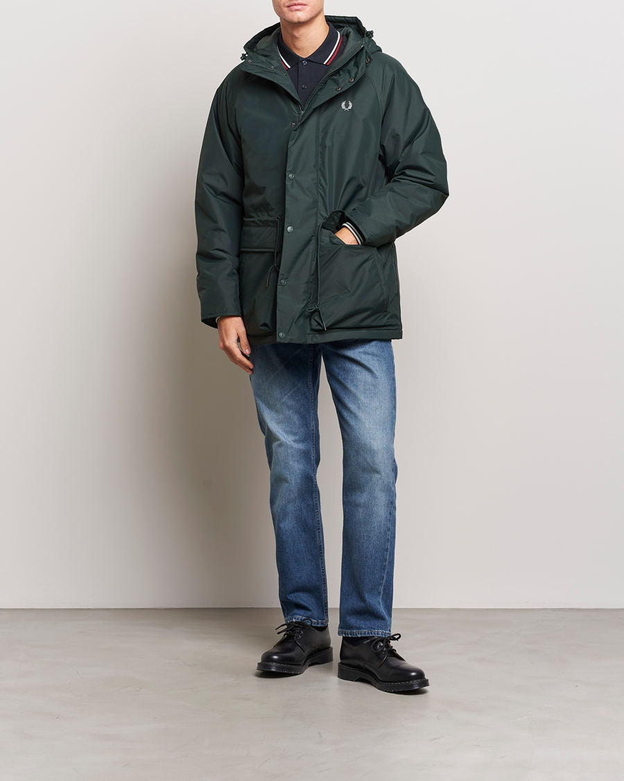 Homme | Manteaux Et Vestes | Fred Perry | Padded Zip Through Parka Night Green