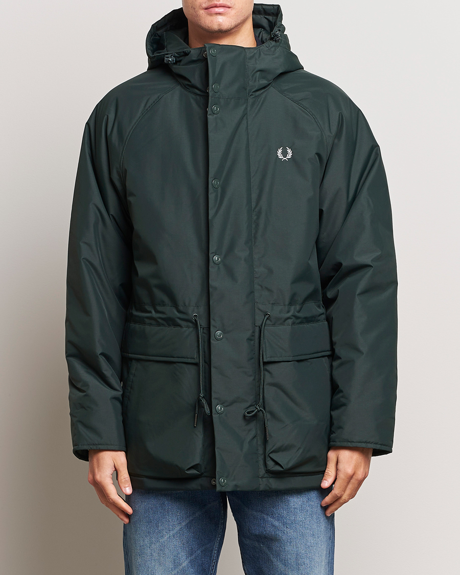 Homme | Manteaux Et Vestes | Fred Perry | Padded Zip Through Parka Night Green
