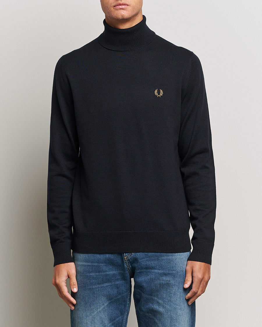 Homme | Pulls Et Tricots | Fred Perry | Knitted Rollneck Jumper Navy