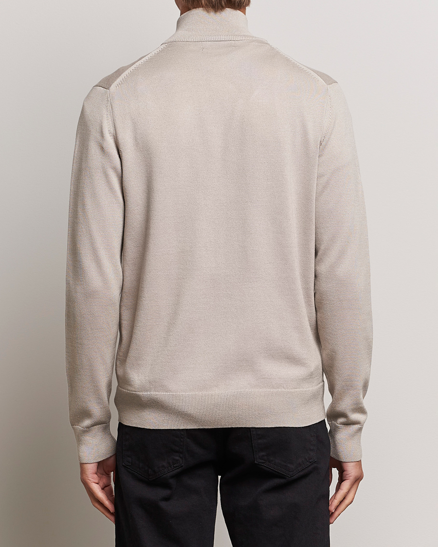 Homme | Pulls Et Tricots | Fred Perry | Knitted Zip Through Jacket Dark Oatmeal