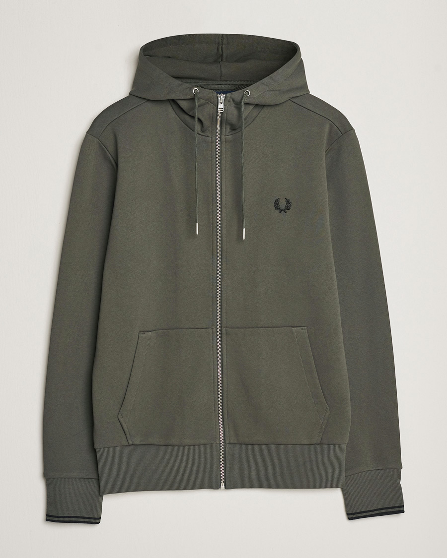 Homme | Pulls Et Tricots | Fred Perry | Hooded Zip Sweatshirt Field Green