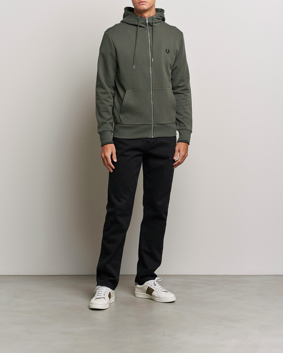 Homme | Pulls Et Tricots | Fred Perry | Hooded Zip Sweatshirt Field Green