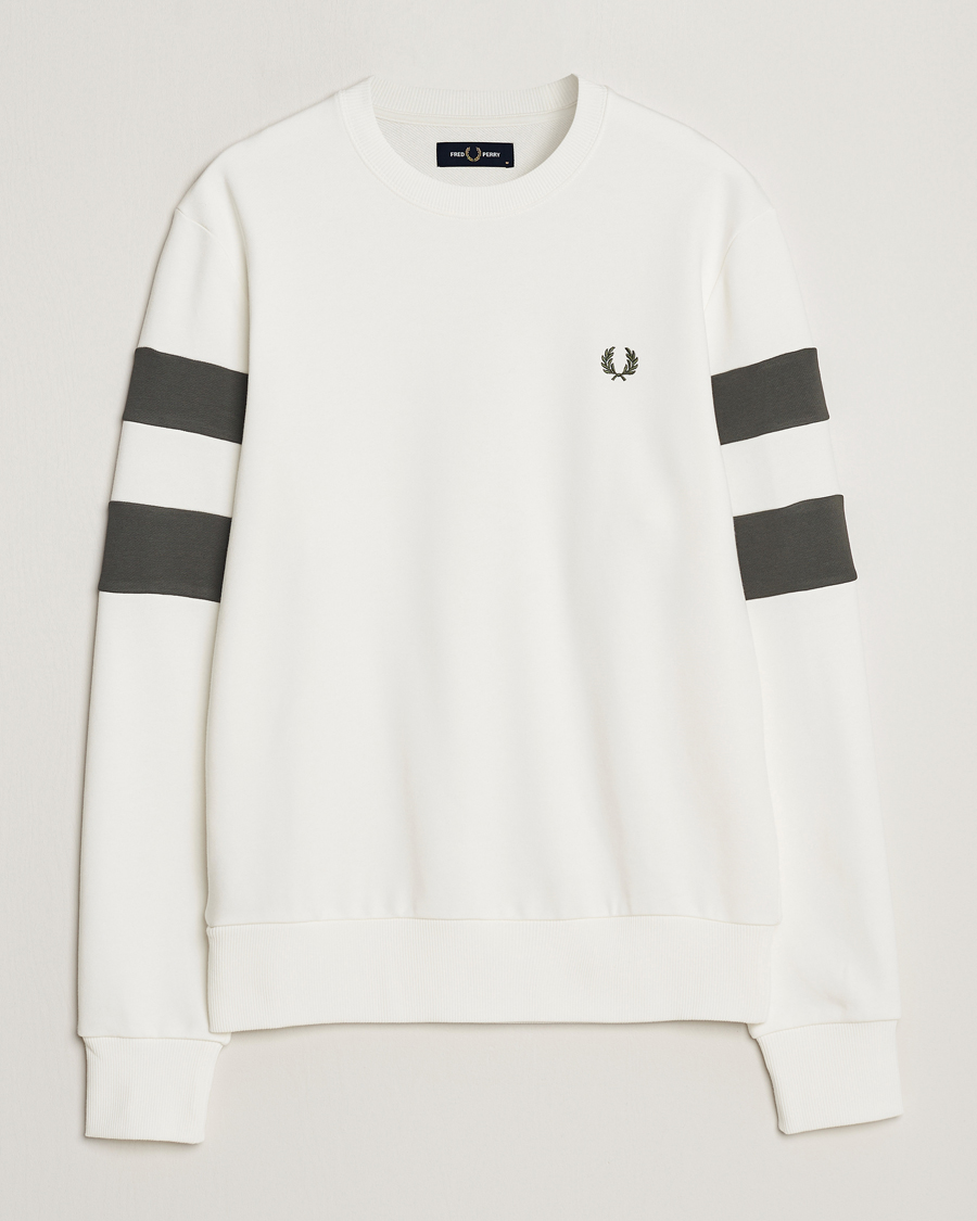 Homme | Pulls Et Tricots | Fred Perry | Tipped Sleeve Sweatshirt Snow Whiite