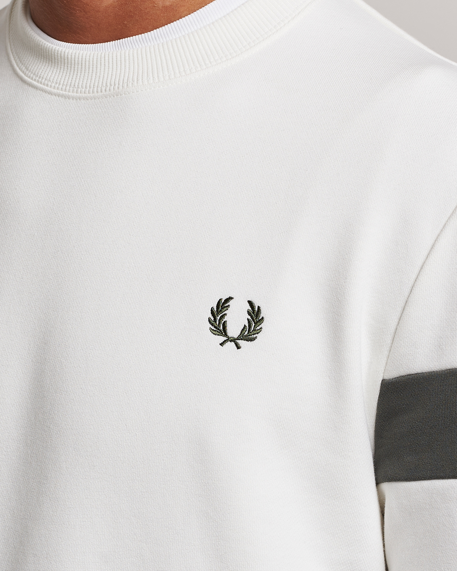 Homme | Pulls Et Tricots | Fred Perry | Tipped Sleeve Sweatshirt Snow Whiite