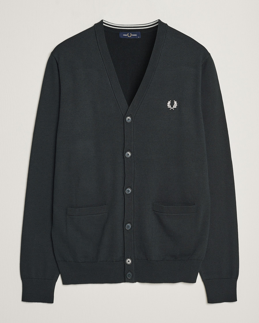 Homme | Pulls Et Tricots | Fred Perry | Knitted Cardigan Night Green