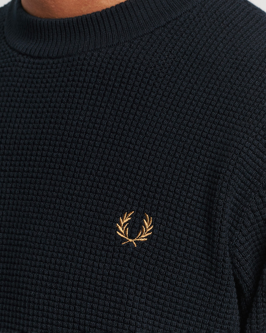 Homme | Pulls Et Tricots | Fred Perry | Waffle Stitch Jumper Navy