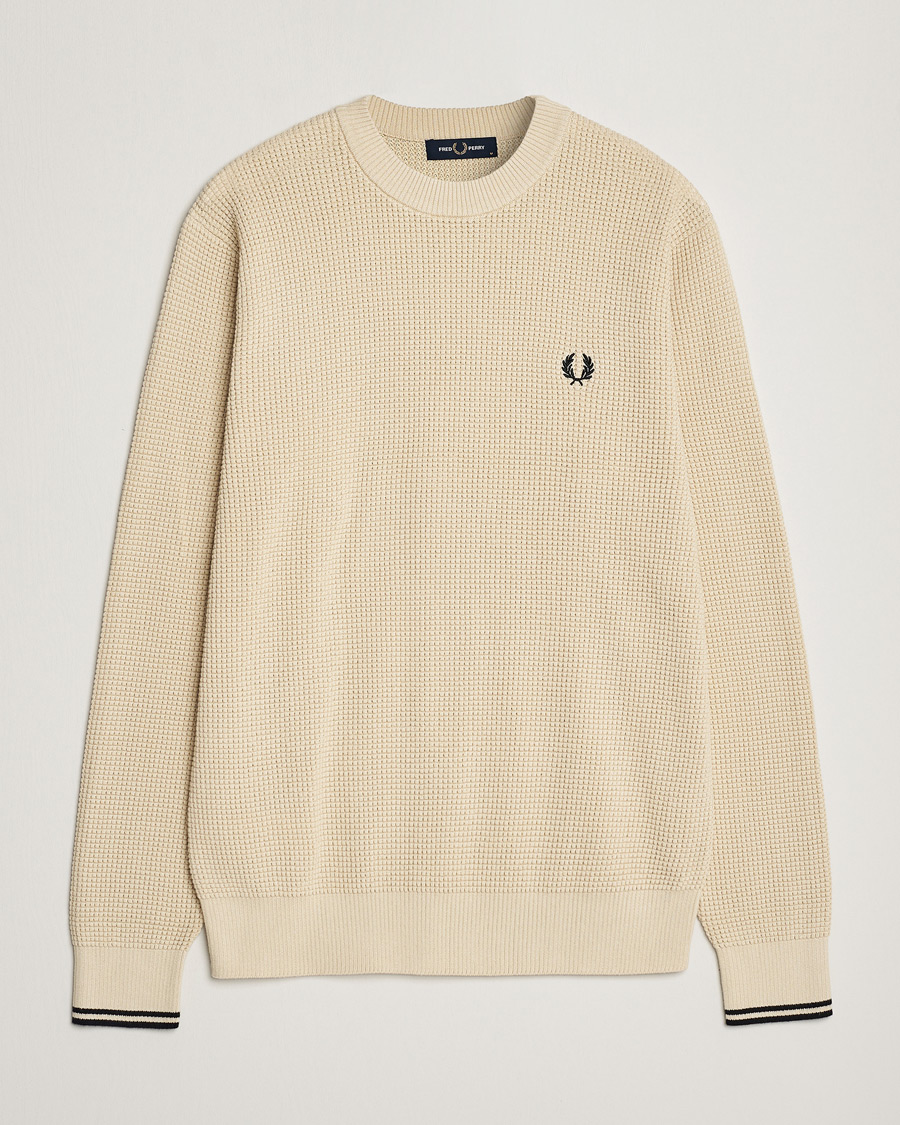 Homme | Pulls Et Tricots | Fred Perry | Waffle Stitch Jumper Oatmeal