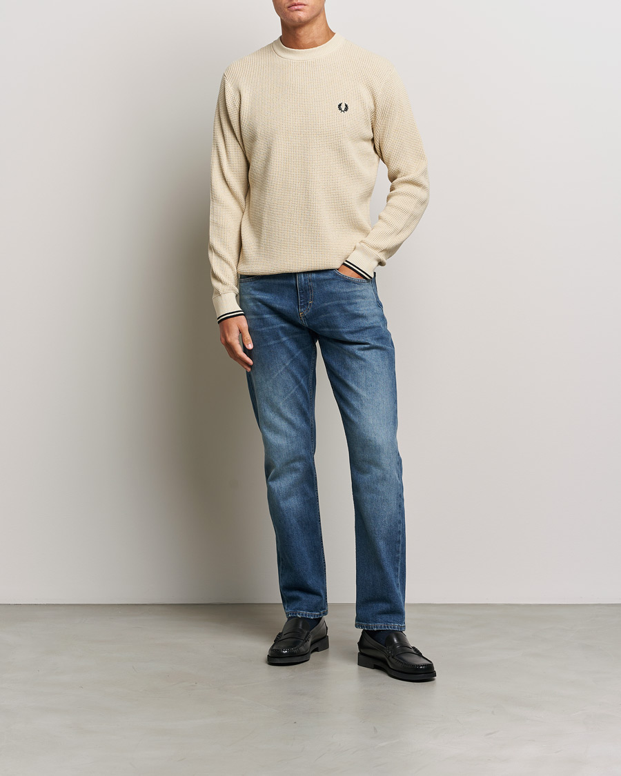 Homme | Pulls Et Tricots | Fred Perry | Waffle Stitch Jumper Oatmeal