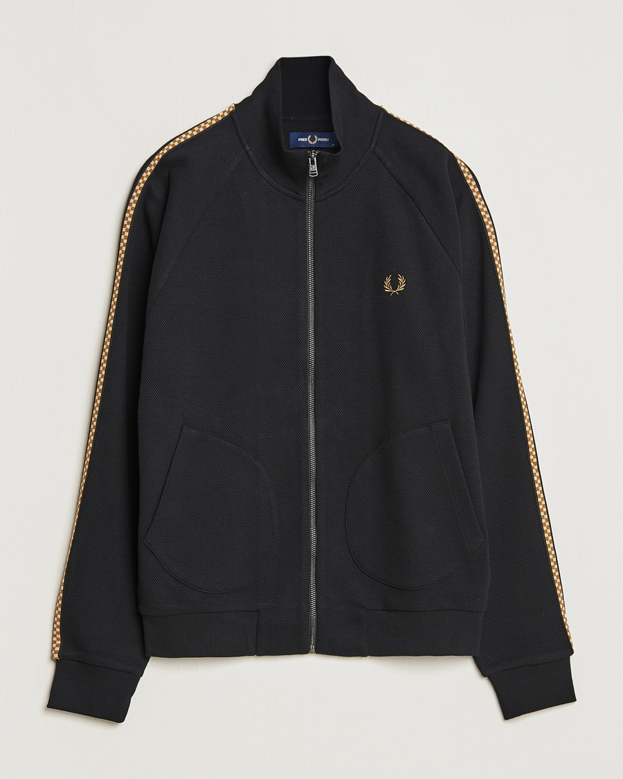 Homme | Pulls Et Tricots | Fred Perry | Checkboard Taped Zip Through Jacket Black