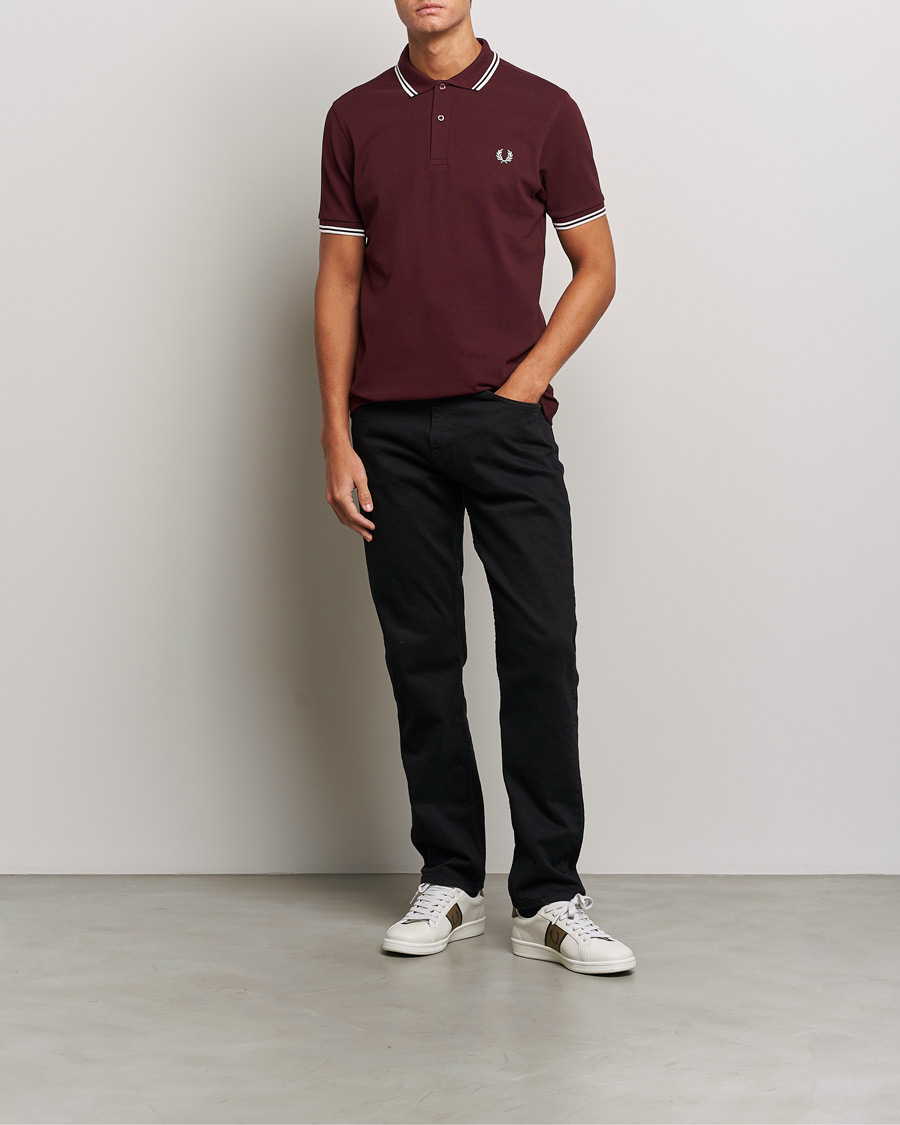 Homme | Polos | Fred Perry | Twin Tipped Polo Shirt Oxblood