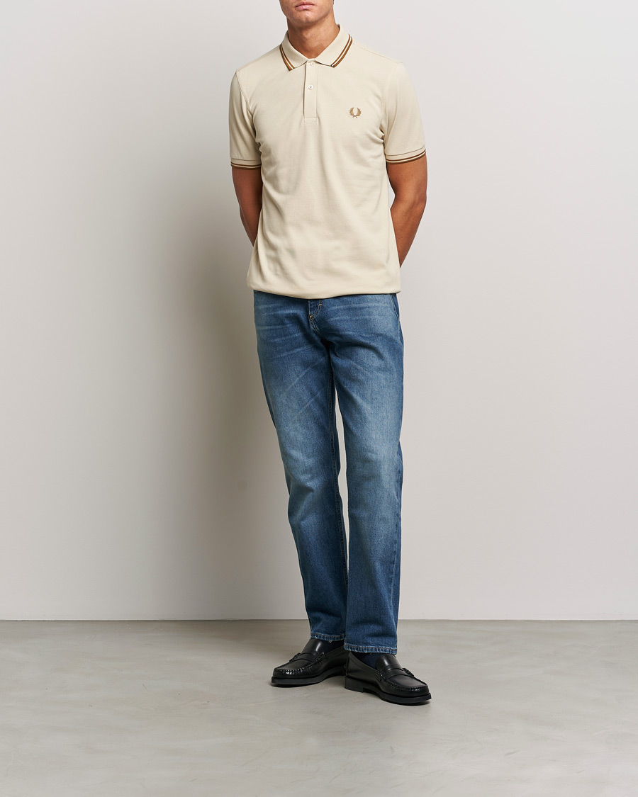 Homme | Polos | Fred Perry | Twin Tipped Polo Shirt Oatmeal