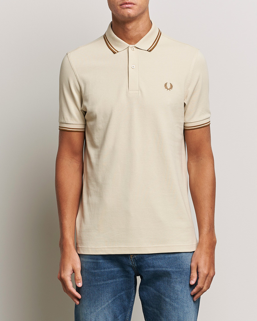 Homme | Polos | Fred Perry | Twin Tipped Polo Shirt Oatmeal