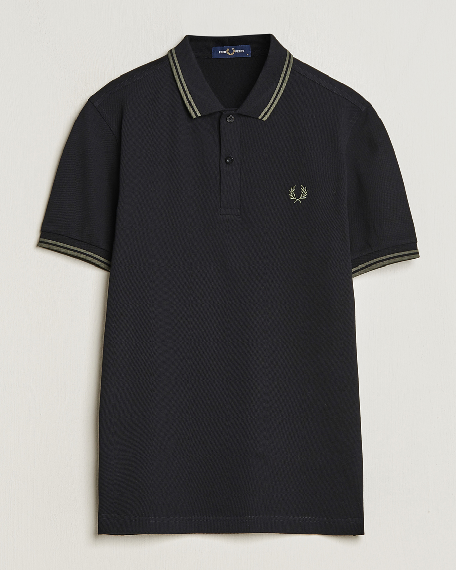 Homme | Polos | Fred Perry | Twin Tipped Polo Shirt Black