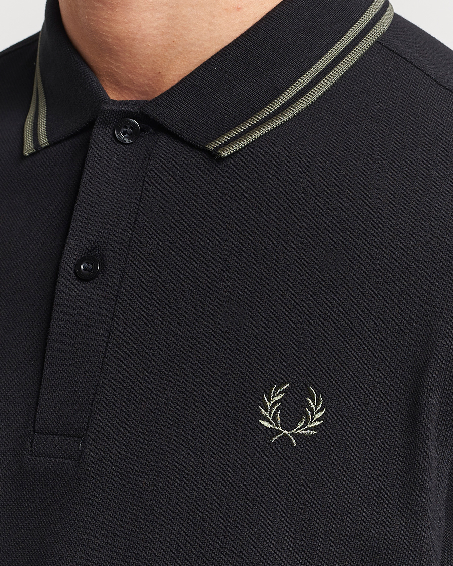 Homme | Polos | Fred Perry | Twin Tipped Polo Shirt Black