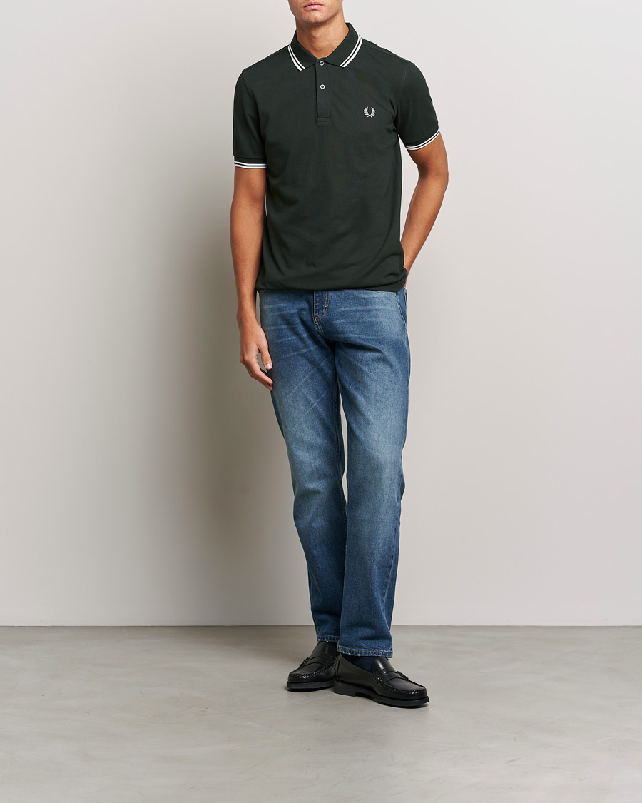 Homme | Polos | Fred Perry | Twin Tipped Polo Shirt Night Green