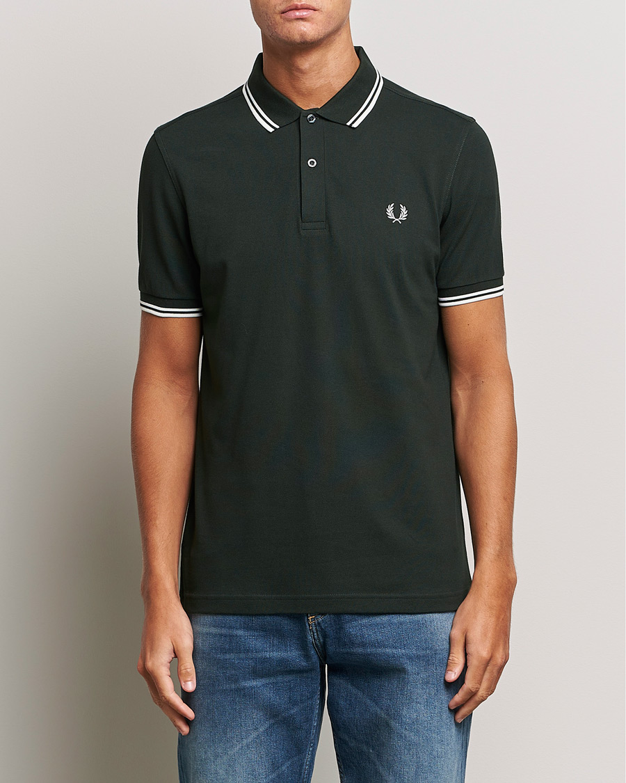 Homme |  | Fred Perry | Twin Tipped Polo Shirt Night Green