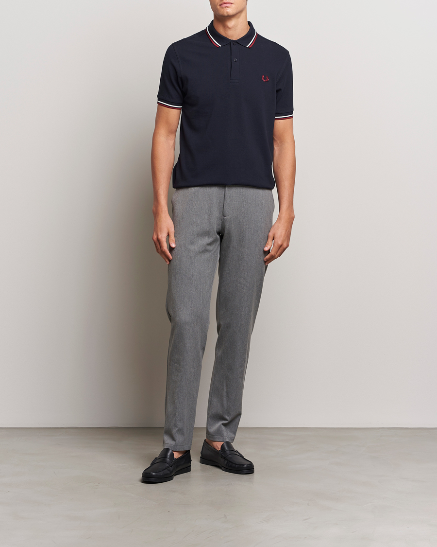 Homme | Polos | Fred Perry | Twin Tipped Polo Shirt Navy